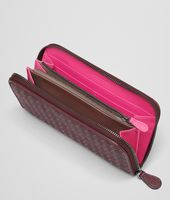 Bottega Veneta® Aubergine Rosa Shock Intrecciato Washed Vintage Zip Around Wallet Bottega Veneta® Aubergine Rosa Shock Intrecciato Washed Vintage Zip Around Wallet