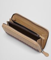 Bottega Veneta® New Bronze Aubergine Edoardo Intrecciato Club Fumé Zip Around Wallet Bottega Veneta® New Bronze Aubergine Edoardo Intrecciato Club Fumé Zip Around Wallet