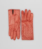 Bottega Veneta® BURNT RED INTRECCIATO NAPPA GLOVES Bottega Veneta® BURNT RED INTRECCIATO NAPPA GLOVES