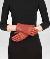 Bottega Veneta® BURNT RED INTRECCIATO NAPPA GLOVES Bottega Veneta® BURNT RED INTRECCIATO NAPPA GLOVES