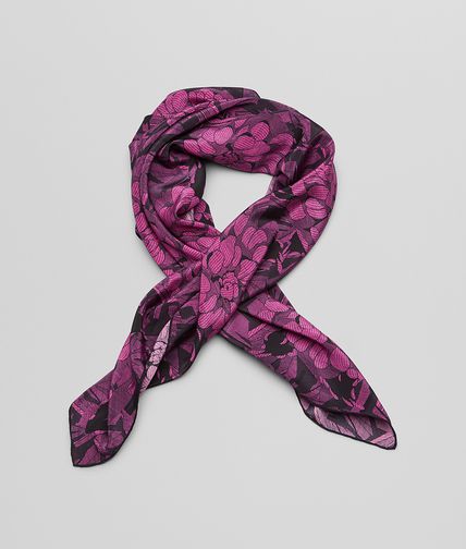 BOTTEGA VENETA - SEIDENFOULARD BLACK PINK