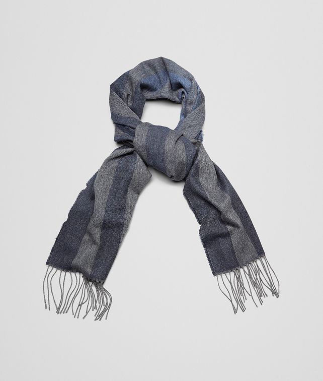 BOTTEGA VENETA Anthracite Blue Cashmere Scarf Scarf or Hat or Glove U fp
