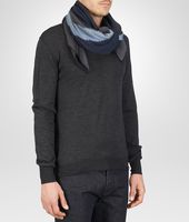 Bottega Veneta® Midnight Blue Dark Grey Cashmere Silk Scarf Bottega Veneta® Midnight Blue Dark Grey Cashmere Silk Scarf