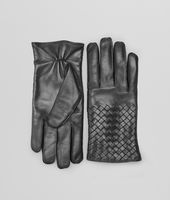 Bottega Veneta® Dark Grey Intrecciato Soft Nappa Gloves Bottega Veneta® Dark Grey Intrecciato Soft Nappa Gloves