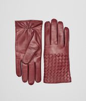 Bottega Veneta® Aubergine Intrecciato Soft Nappa Gloves Bottega Veneta® Aubergine Intrecciato Soft Nappa Gloves