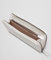 Bottega Veneta® Portemonnaie Mit Rundum-Reissverschluss AUS CERVO METALLIC-LEDER INTRECCIATO MIST Bottega Veneta® Portemonnaie Mit Rundum-Reissverschluss AUS CERVO METALLIC-LEDER INTRECCIATO MIST