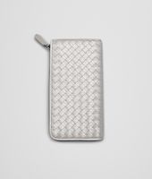 Bottega Veneta® Portemonnaie Mit Rundum-Reissverschluss AUS CERVO METALLIC-LEDER INTRECCIATO MIST Bottega Veneta® Portemonnaie Mit Rundum-Reissverschluss AUS CERVO METALLIC-LEDER INTRECCIATO MIST