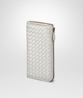 Bottega Veneta® Portemonnaie Mit Rundum-Reissverschluss AUS CERVO METALLIC-LEDER INTRECCIATO MIST Bottega Veneta® Portemonnaie Mit Rundum-Reissverschluss AUS CERVO METALLIC-LEDER INTRECCIATO MIST