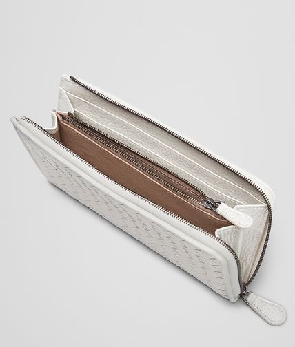 BOTTEGA VENETA - Mist Intrecciato Cervo Metal Zip Around Wallet