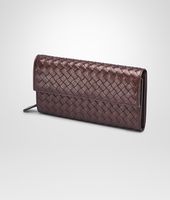 Bottega Veneta® CONTINENTAL PORTEMONNAIE AUS CERVO METALLIC- LEDER INTRECCIATO ESPRESSO Bottega Veneta® CONTINENTAL PORTEMONNAIE AUS CERVO METALLIC- LEDER INTRECCIATO ESPRESSO