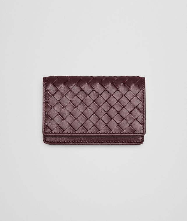 BOTTEGA VENETA PORTA CARTE AUBERGINE IN VN INTRECCIATO Porta Carte e Portamonete U fp