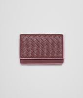 Bottega Veneta® Aubergine Rosa Shock Intrecciato Washed Vintage Card Case Bottega Veneta® Aubergine Rosa Shock Intrecciato Washed Vintage Card Case