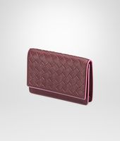 Bottega Veneta® Aubergine Rosa Shock Intrecciato Washed Vintage Card Case Bottega Veneta® Aubergine Rosa Shock Intrecciato Washed Vintage Card Case