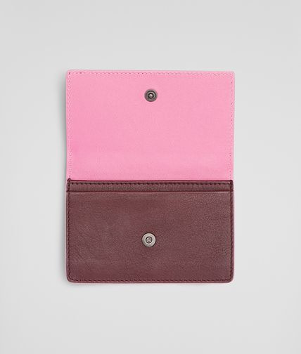 BOTTEGA VENETA - Aubergine Rosa Shock Intrecciato Washed Vintage Card Case