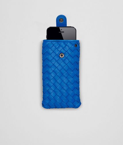 BOTTEGA VENETA - Signal Blue Intrecciato Nappa iPhone Case