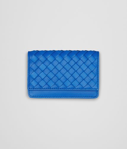 BOTTEGA VENETA - Signal Blue Intrecciato Nappa Card Case
