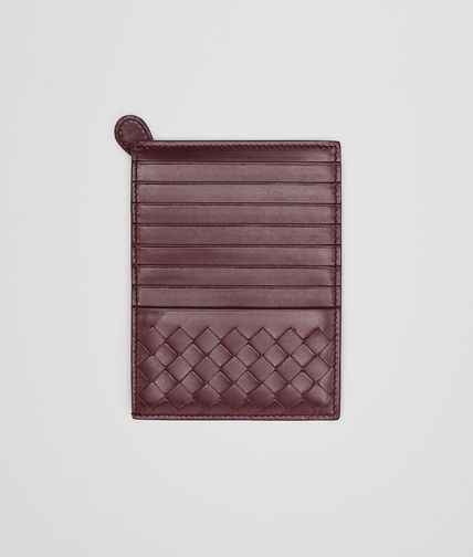 BOTTEGA VENETA - Aubergine Intrecciato Light Calf Card Case