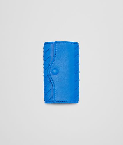 BOTTEGA VENETA - Signal Blue Intrecciato Nappa Key Case