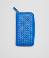 Bottega Veneta® Portemonnaie Mit Rundum-Reissverschluss AUS NAPPALEDER INTRECCIATO SIGNAL BLUE Bottega Veneta® Portemonnaie Mit Rundum-Reissverschluss AUS NAPPALEDER INTRECCIATO SIGNAL BLUE