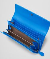 Bottega Veneta® SIGNAL BLUE INTRECCIATO NAPPA CONTINENTAL WALLET Bottega Veneta® SIGNAL BLUE INTRECCIATO NAPPA CONTINENTAL WALLET