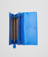 Bottega Veneta® SIGNAL BLUE INTRECCIATO NAPPA CONTINENTAL WALLET Bottega Veneta® SIGNAL BLUE INTRECCIATO NAPPA CONTINENTAL WALLET