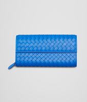 Bottega Veneta® SIGNAL BLUE INTRECCIATO NAPPA CONTINENTAL WALLET Bottega Veneta® SIGNAL BLUE INTRECCIATO NAPPA CONTINENTAL WALLET