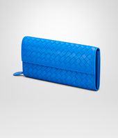 Bottega Veneta® SIGNAL BLUE INTRECCIATO NAPPA CONTINENTAL WALLET Bottega Veneta® SIGNAL BLUE INTRECCIATO NAPPA CONTINENTAL WALLET