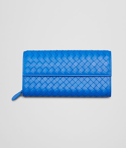 BOTTEGA VENETA - Signal Blue Intrecciato Nappa Continental Wallet