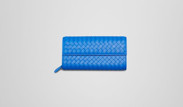 BOTTEGA VENETA - SIGNAL BLUE INTRECCIATO NAPPA CONTINENTAL WALLET
