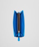 Bottega Veneta® SIGNAL BLUE INTRECCIATO NAPPA ZIP AROUND WALLET Bottega Veneta® SIGNAL BLUE INTRECCIATO NAPPA ZIP AROUND WALLET