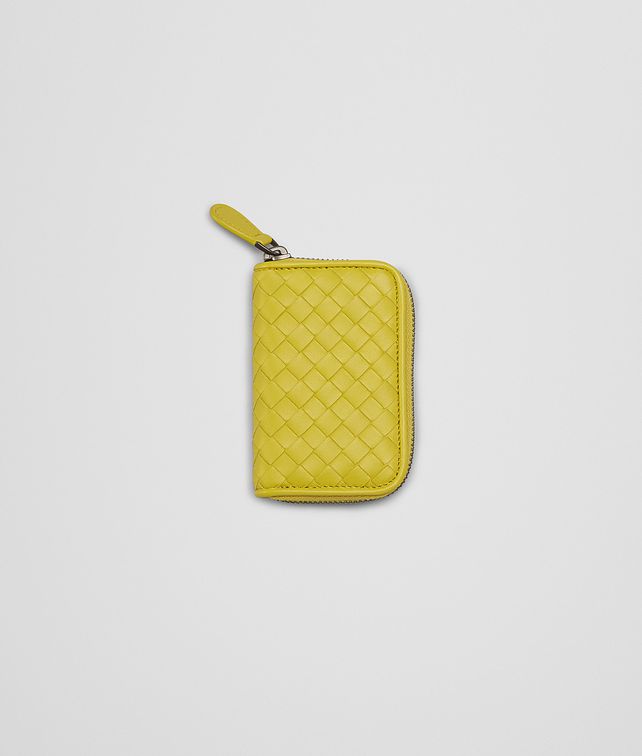 BOTTEGA VENETA PORTAMONETE NEW CHARTREUSE IN NAPPA INTRECCIATA Portafoglio Mini o Portamonete D fp