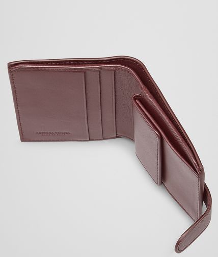 BOTTEGA VENETA - Aubergine Intrecciato Nappa Bi-Fold Wallet