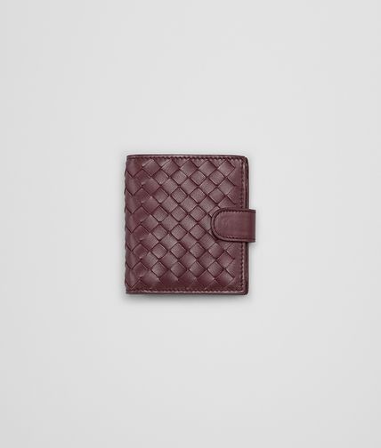 BOTTEGA VENETA - Aubergine Intrecciato Nappa Bi-Fold Wallet