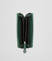 Bottega Veneta® EMERALD GREEN Intrecciato Washed Lambskin ZIP AROUND WALLET Bottega Veneta® EMERALD GREEN Intrecciato Washed Lambskin ZIP AROUND WALLET