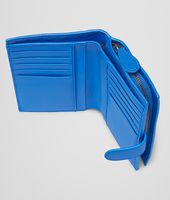 Bottega Veneta® SIGNAL BLUE INTRECCIATO NAPPA BI-FOLD WALLET Bottega Veneta® SIGNAL BLUE INTRECCIATO NAPPA BI-FOLD WALLET