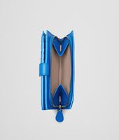Bottega Veneta® SIGNAL BLUE INTRECCIATO NAPPA BI-FOLD WALLET Bottega Veneta® SIGNAL BLUE INTRECCIATO NAPPA BI-FOLD WALLET