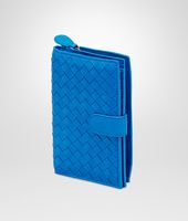 Bottega Veneta® SIGNAL BLUE INTRECCIATO NAPPA BI-FOLD WALLET Bottega Veneta® SIGNAL BLUE INTRECCIATO NAPPA BI-FOLD WALLET