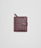 Bottega Veneta® Aubergine Intrecciato Nappa Bi-Fold Wallet Bottega Veneta® Aubergine Intrecciato Nappa Bi-Fold Wallet