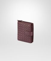 Bottega Veneta® Aubergine Intrecciato Nappa Bi-Fold Wallet Bottega Veneta® Aubergine Intrecciato Nappa Bi-Fold Wallet