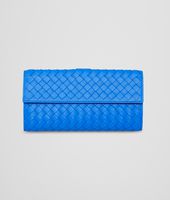 Bottega Veneta® SIGNAL BLUE INTRECCIATO NAPPA CONTINENTAL WALLET Bottega Veneta® SIGNAL BLUE INTRECCIATO NAPPA CONTINENTAL WALLET