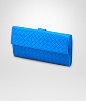 Bottega Veneta® SIGNAL BLUE INTRECCIATO NAPPA CONTINENTAL WALLET Bottega Veneta® SIGNAL BLUE INTRECCIATO NAPPA CONTINENTAL WALLET