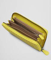 Bottega Veneta® New Chartreuse Intrecciato Washed Lambskin Zip Around Wallet Bottega Veneta® New Chartreuse Intrecciato Washed Lambskin Zip Around Wallet