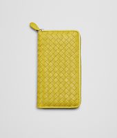 Bottega Veneta® New Chartreuse Intrecciato Washed Lambskin Zip Around Wallet Bottega Veneta® New Chartreuse Intrecciato Washed Lambskin Zip Around Wallet