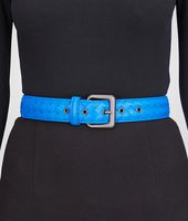 Bottega Veneta® SIGNAL BLUE INTRECCIATO NAPPA BELT Bottega Veneta® SIGNAL BLUE INTRECCIATO NAPPA BELT