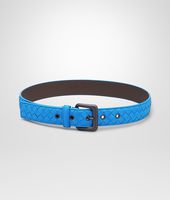 Bottega Veneta® SIGNAL BLUE INTRECCIATO NAPPA BELT Bottega Veneta® SIGNAL BLUE INTRECCIATO NAPPA BELT