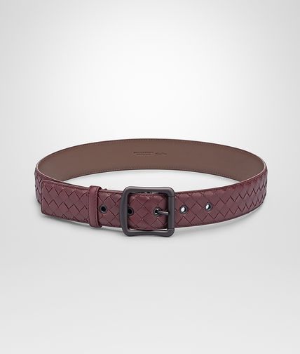 BOTTEGA VENETA - CEINTURE AUBERGINE EN NAPPA INTRECCIATO