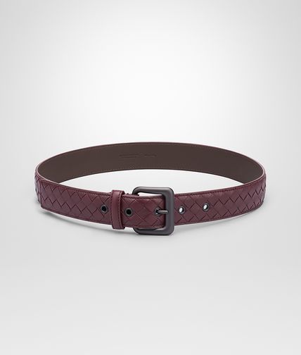 BOTTEGA VENETA - CEINTURE AUBERGINE EN NAPPA INTRECCIATO