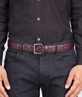 Bottega Veneta® Aubergine Intrecciato VN Belt Bottega Veneta® Aubergine Intrecciato VN Belt