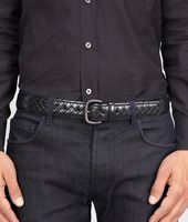 Bottega Veneta® New Dark Grey Intreccio Scolpito Belt Bottega Veneta® New Dark Grey Intreccio Scolpito Belt