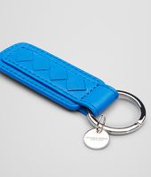 Bottega Veneta® SIGNAL BLUE INTRECCIATO NAPPA KEY RING Bottega Veneta® SIGNAL BLUE INTRECCIATO NAPPA KEY RING